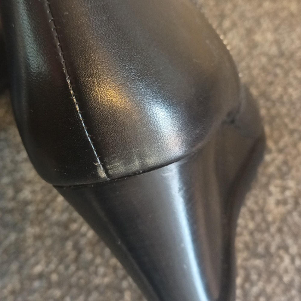 Michael Kors black leather women's booties boot wedge heel size 8.5 - Picture 9 of 11